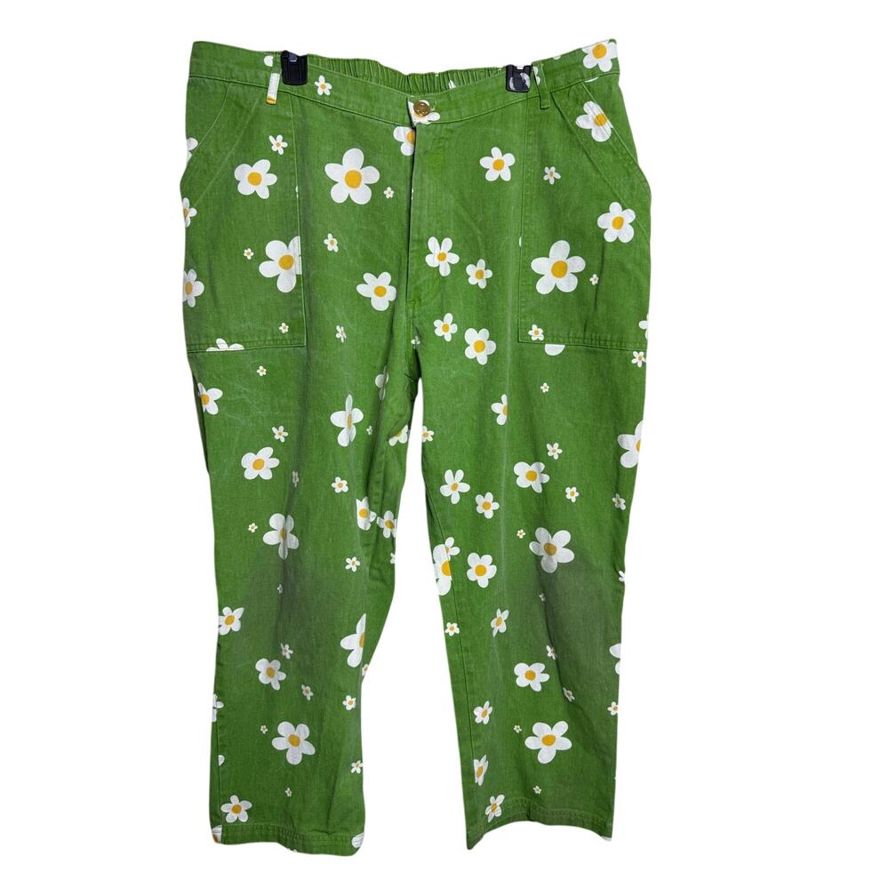 Big Bud Press x Bob Baker Marionettes Green Daisy Print Work Pants Size 2X